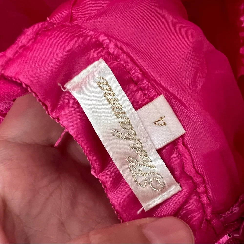 shoshanna lace mini dress fuxy pink open back size 4 CL - Picture 4 of 5